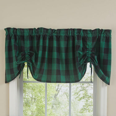 Wicklow Check Lined Farmhouse Valance Curtain - Forest Park designs - The Fox Decor